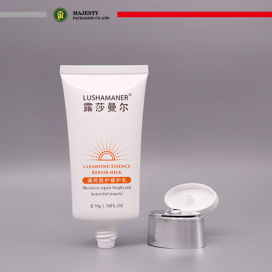 Tubes ovales de protection solaire en plastique de 50 ml et 100 ml avec capuchon rabattable plaqué, emballage pour produits de soins de la peau comme la crème pour le visage et la crème pour les mains