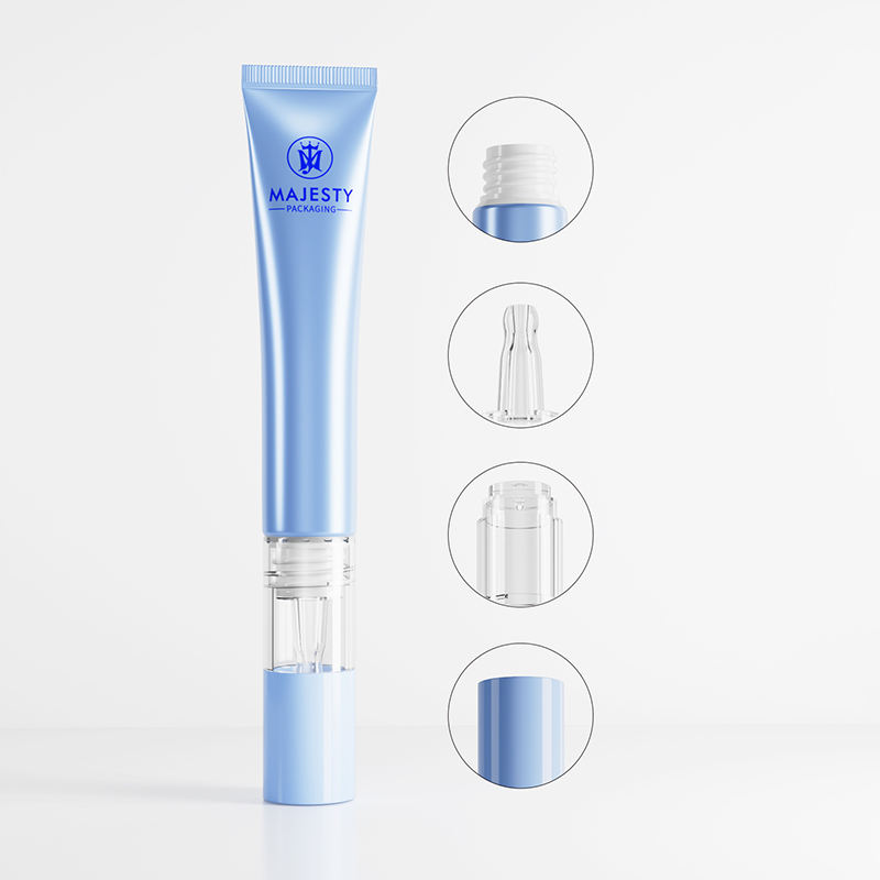 Tube de crème cosmétique pour les yeux et de masque facial en plastique souple personnalisé avec compte-gouttes transparent pour les soins de la peau, emballage à presser pour Essence