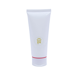 Tube en plastique cosmétique souple de tube de compression de lotion PE vide personnalisé avec dessus rabattable pour la surface de lavage du visage manipulée par estampage à chaud