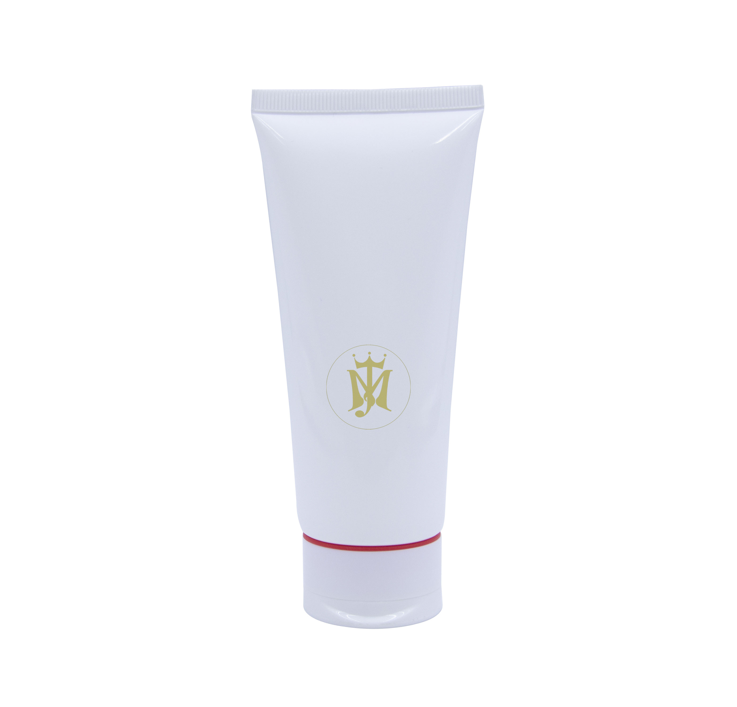 Tube en plastique cosmétique souple de tube de compression de lotion PE vide personnalisé avec dessus rabattable pour la surface de lavage du visage manipulée par estampage à chaud