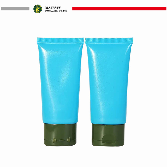 Tube à presser de couleur personnalisé écologique, emballage en plastique, crème ovale pour les mains, soins de la peau, Tube souple avec capuchon rabattable