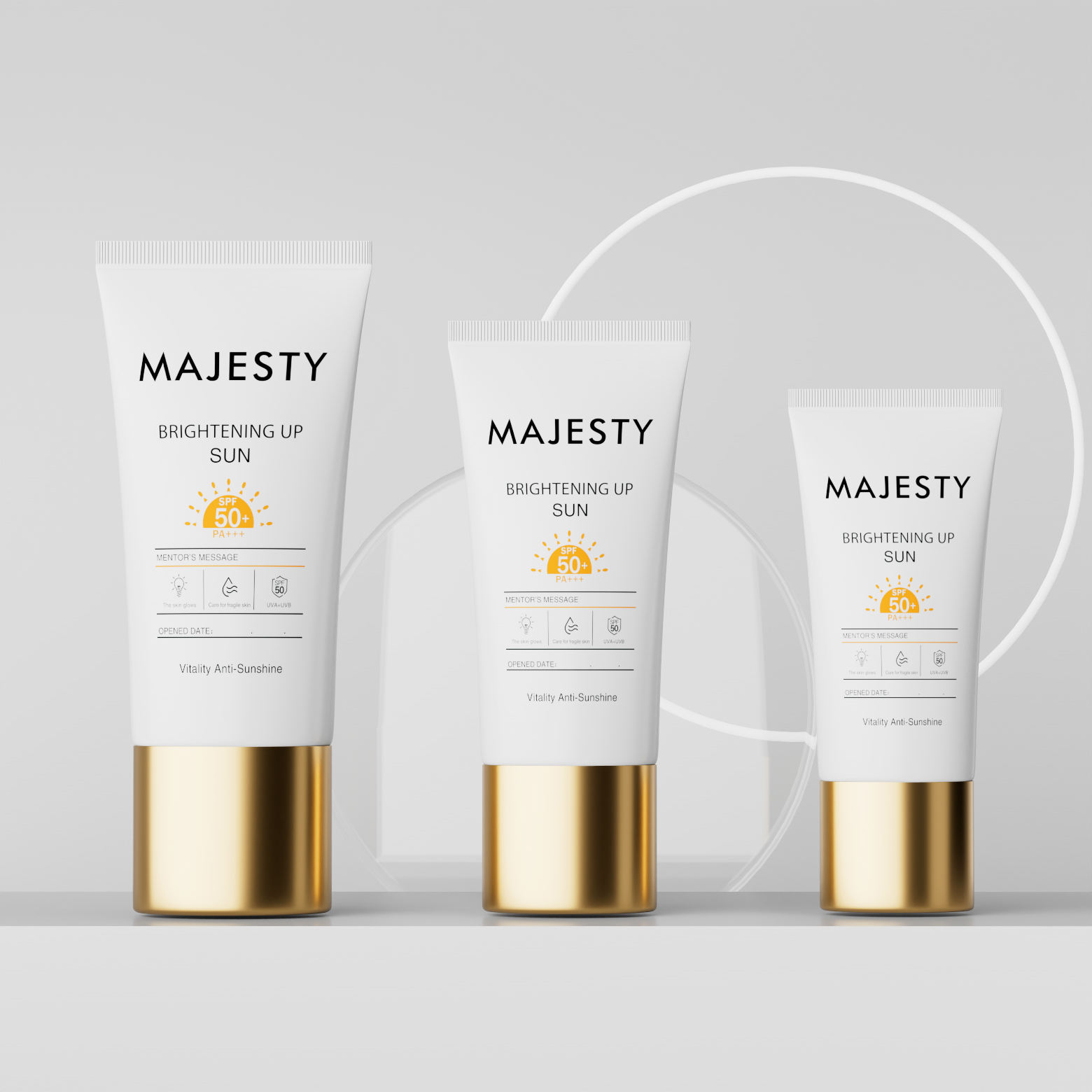 Tube d'emballage en plastique PE de forme ovale plate personnalisée, fond de teint liquide BB CC, crème solaire pour le visage, cosmétique, couleurs argent et or