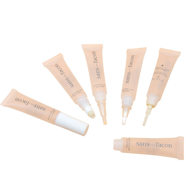 Tubes vides de brillant à lèvres en plastique avec tête de brosse, récipient à presser cosmétique propre, emballage pour le maquillage et le soin des lèvres