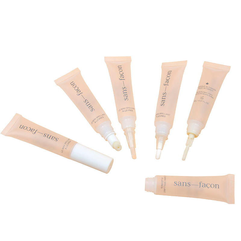 Tubes vides de brillant à lèvres en plastique avec tête de brosse, récipient à presser cosmétique propre, emballage pour le maquillage et le soin des lèvres
