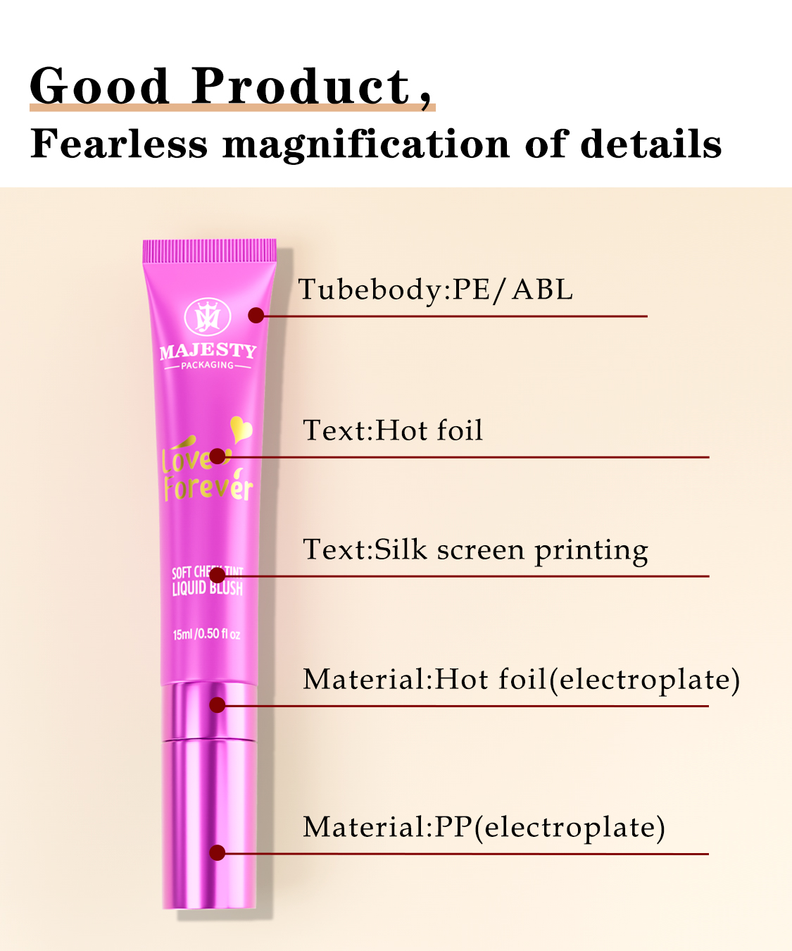 ODM / OEM Fabriqué Liptube entièrement personnalisable avec applicateur en silicone