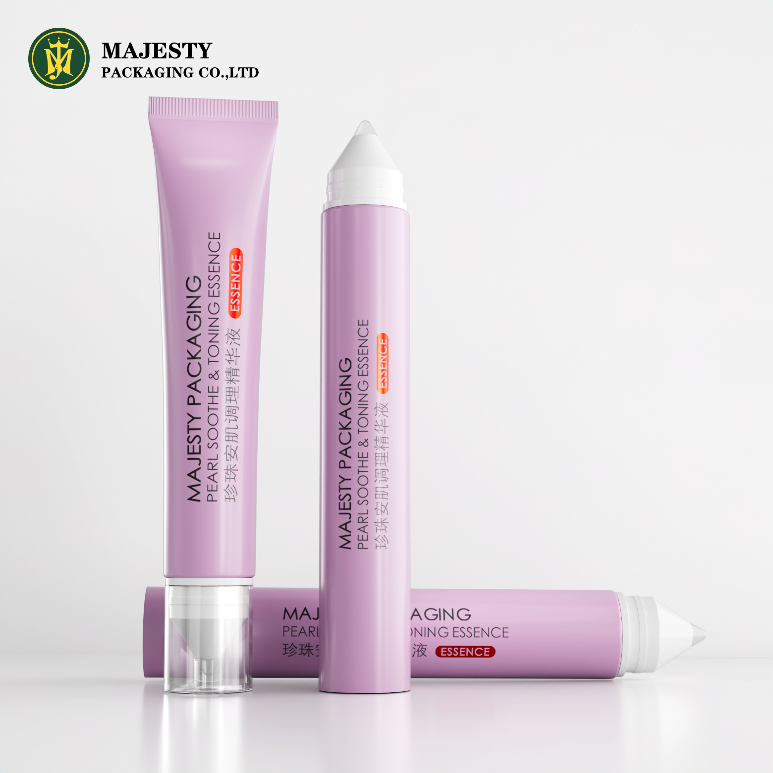 Emballage de tube cosmétique en plastique personnalisé pour le rouge à lèvres avec applicateur pointu de silicone