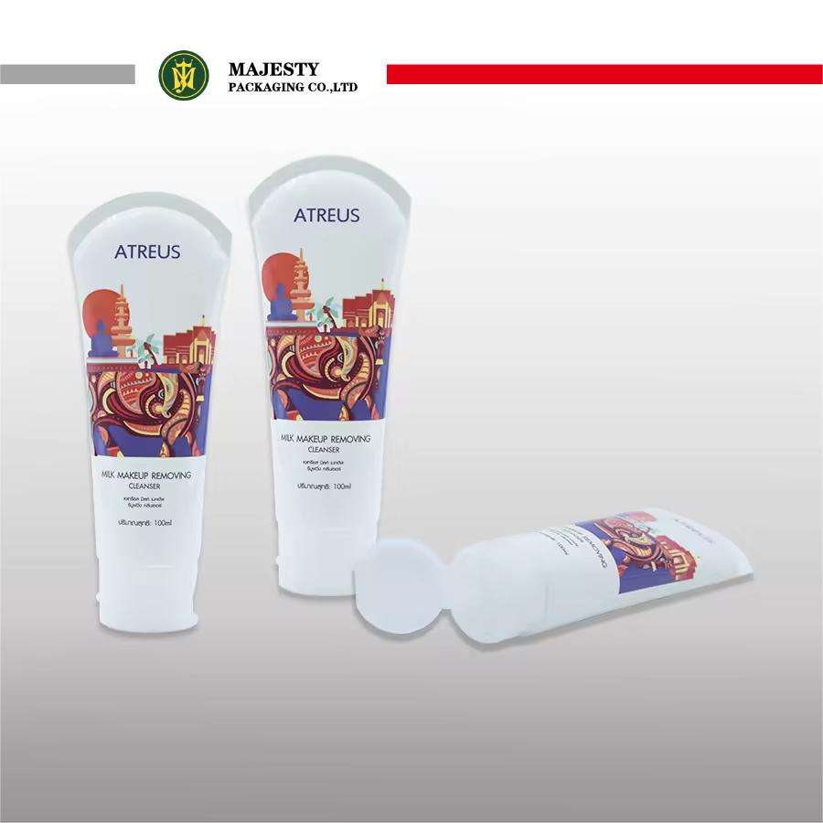 Tube vide personnalisé pour crème solaire et shampoing, Tube en plastique PE de 60 à 150 Ml pour nettoyant pour le visage, capuchon rabattable