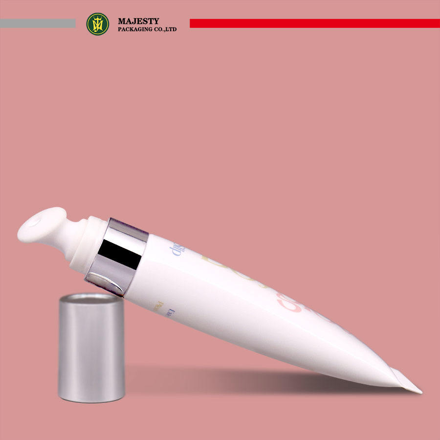 Applicateur en céramique personnalisé de 19mm de diamètre, capuchon de finition en métal argenté, capacité de 5 à 25ml, crème pour les yeux, Tubes en plastique PE à 2 couches