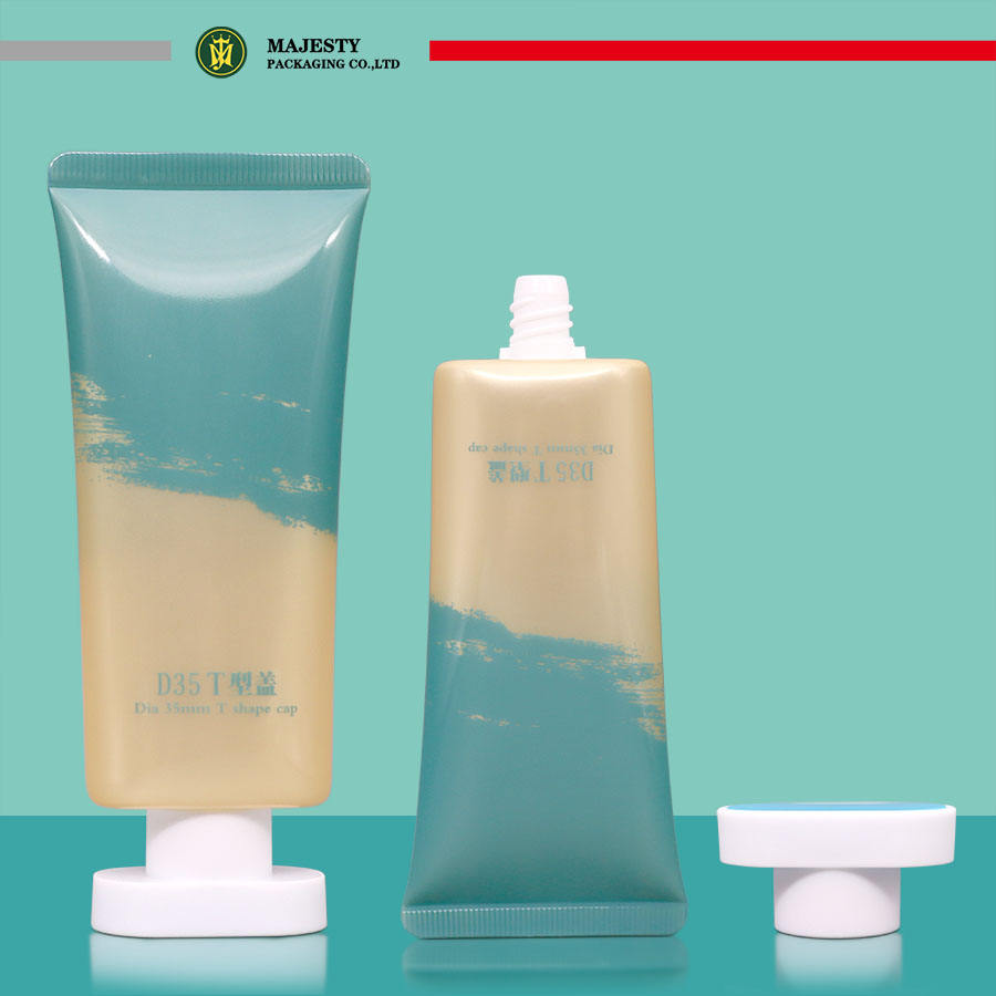 Conteneur cosmétique avec Logo privé, emballage en Tube en plastique, bouchon à vis de forme ovale, Tube à pression souple, impression Offset, manipulation de Surface