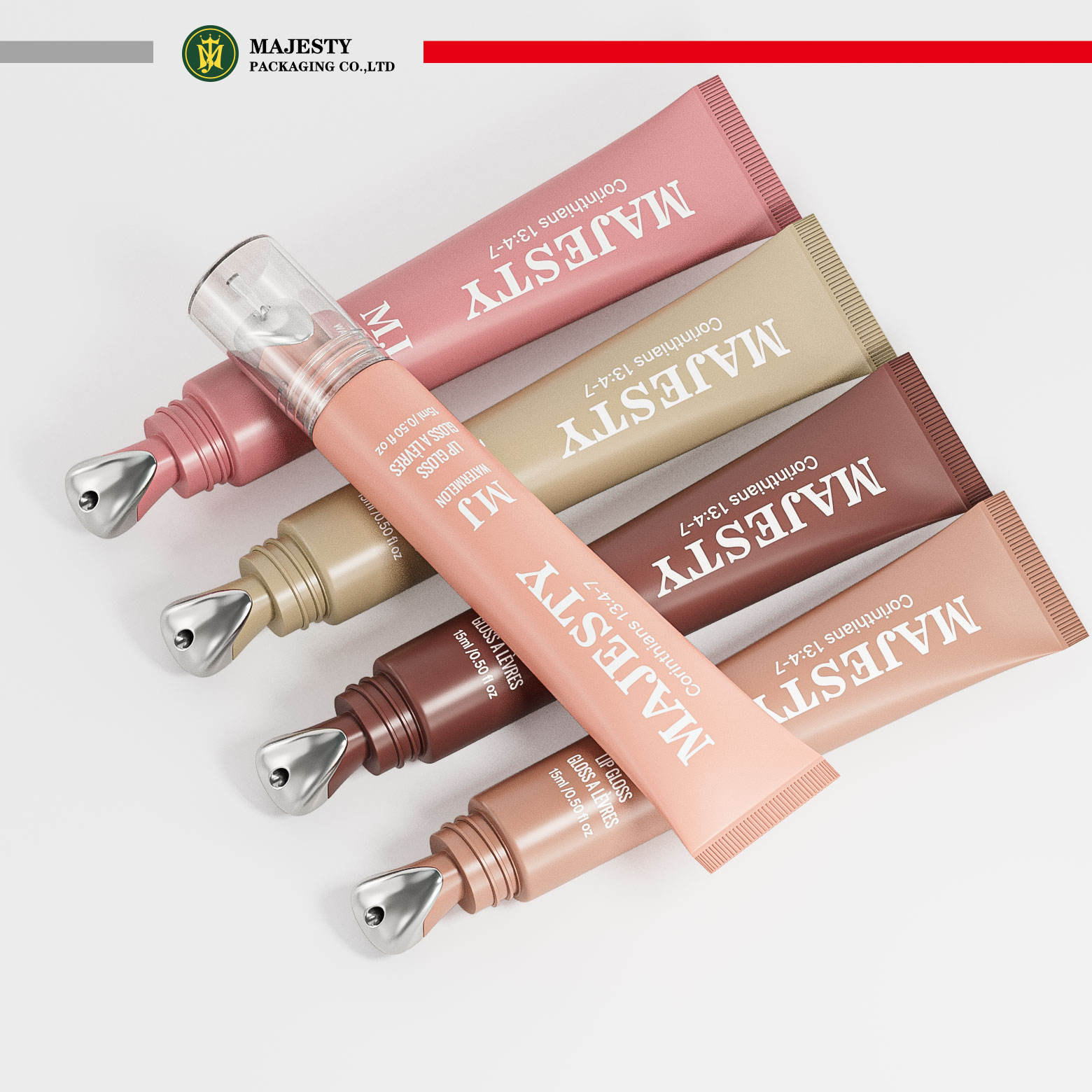Tube applicateur en alliage de Zinc à pression douce personnalisé, Tube cosmétique en plastique pour crème pour les yeux et protection solaire, 10ml, 15ml, 20ml