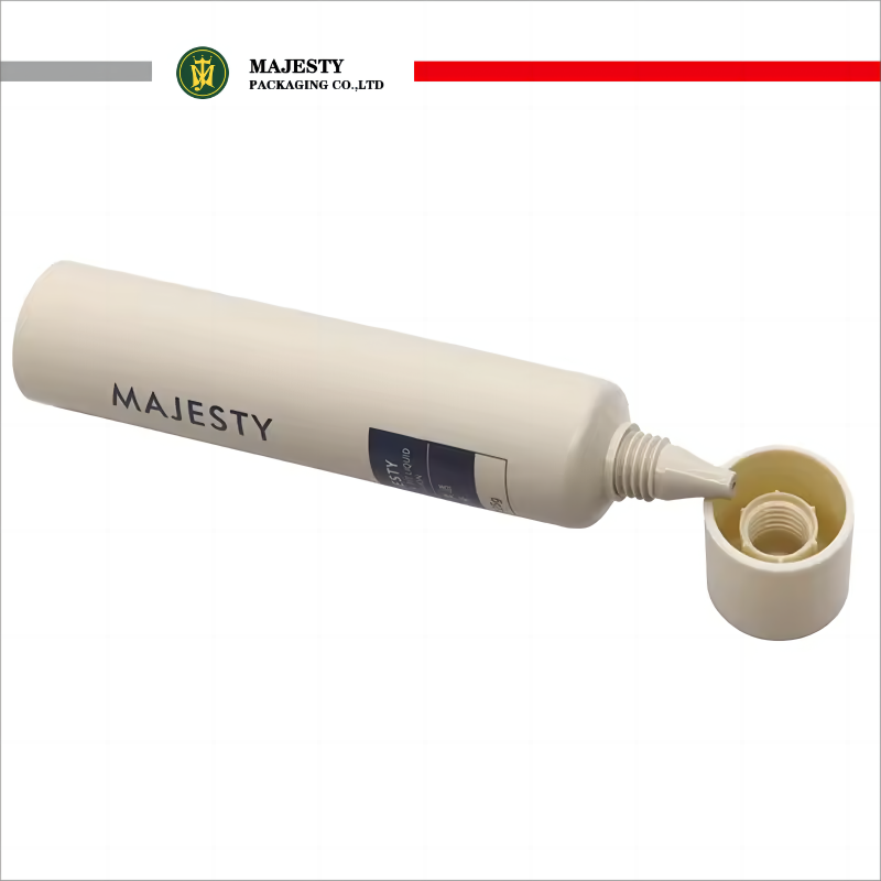 Tube PE personnalisé à 5 couches, 10-40ml, vide, doux au toucher, pour fond de teint, protection solaire, soins du visage, conteneur à buse longue