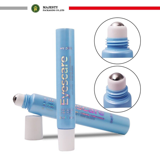 Tube cosmétique en plastique, applicateur à bille, crème pour les yeux, brillant à lèvres, parfum, Massage à rouleau unique, 10ml – 20ml