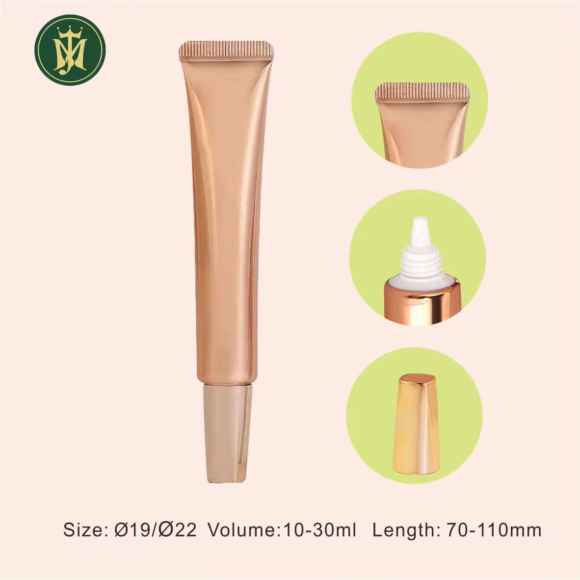 ABL Rose Gold Champaign Gold 15 ml 20 ml 30 ml Tubes en plastique cosmétiques à presser emballage pour crème solaire et crème pour les yeux