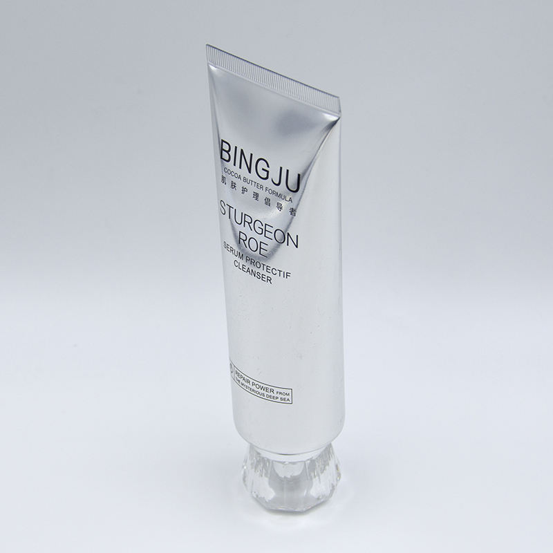 Emballage vide en plastique PE souple imprimé personnalisé de 120ml, estampage à chaud, manipulation de Surface, Lotion nettoyante pour le visage, conteneurs d'emballage