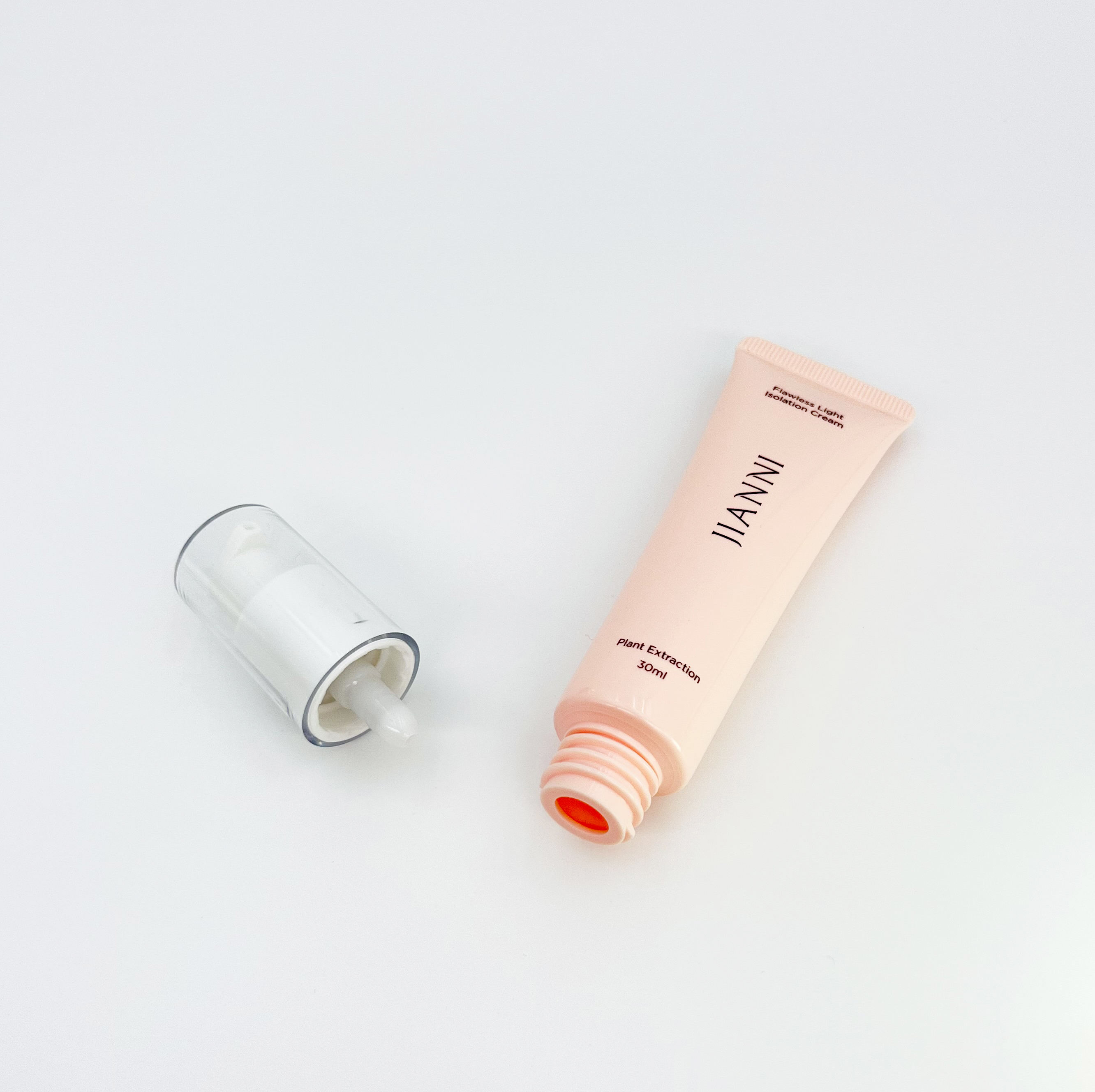 Emballage de pompe sans air vide personnalisé, Tube à presser cosmétique pour visage, fond de teint BB CC, crème liquide et crème solaire, Tube d'huile essentielle