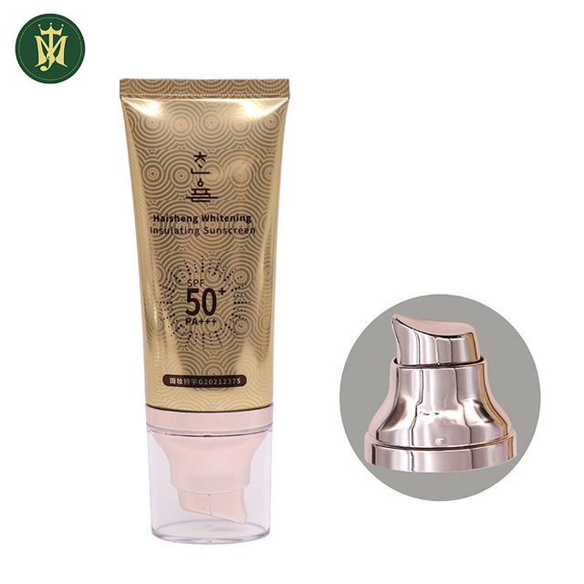 Tube laminé OEM haute brillance 50ml ABL/PBL, pompe sans air ovale plate, sérigraphie, crème pour le visage BB, emballage de Tube de Base de maquillage