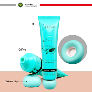 Tube cosmétique en plastique soin de la peau crème pour les yeux Lotion pour les mains Tube de crème pour le visage emballage cosmétique en plastique bouchon rond en céramique Tube rond