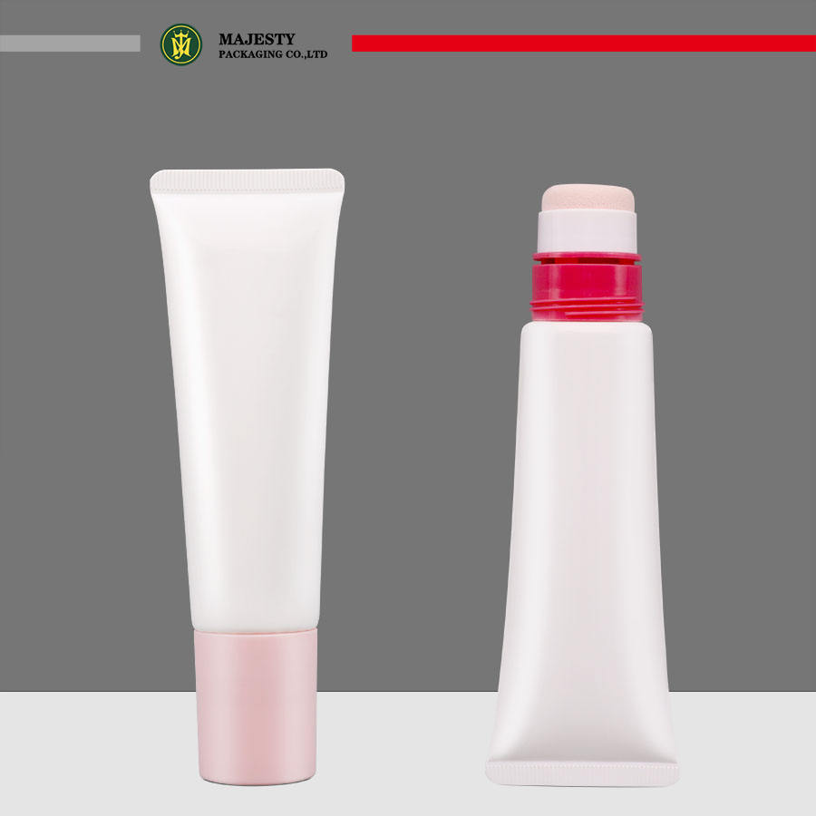 Tube d'application d'éponge en plastique vide, avec applicateur d'éponge à distribution centrale, Lotion pour le corps, crème pour le visage, emballage en plastique