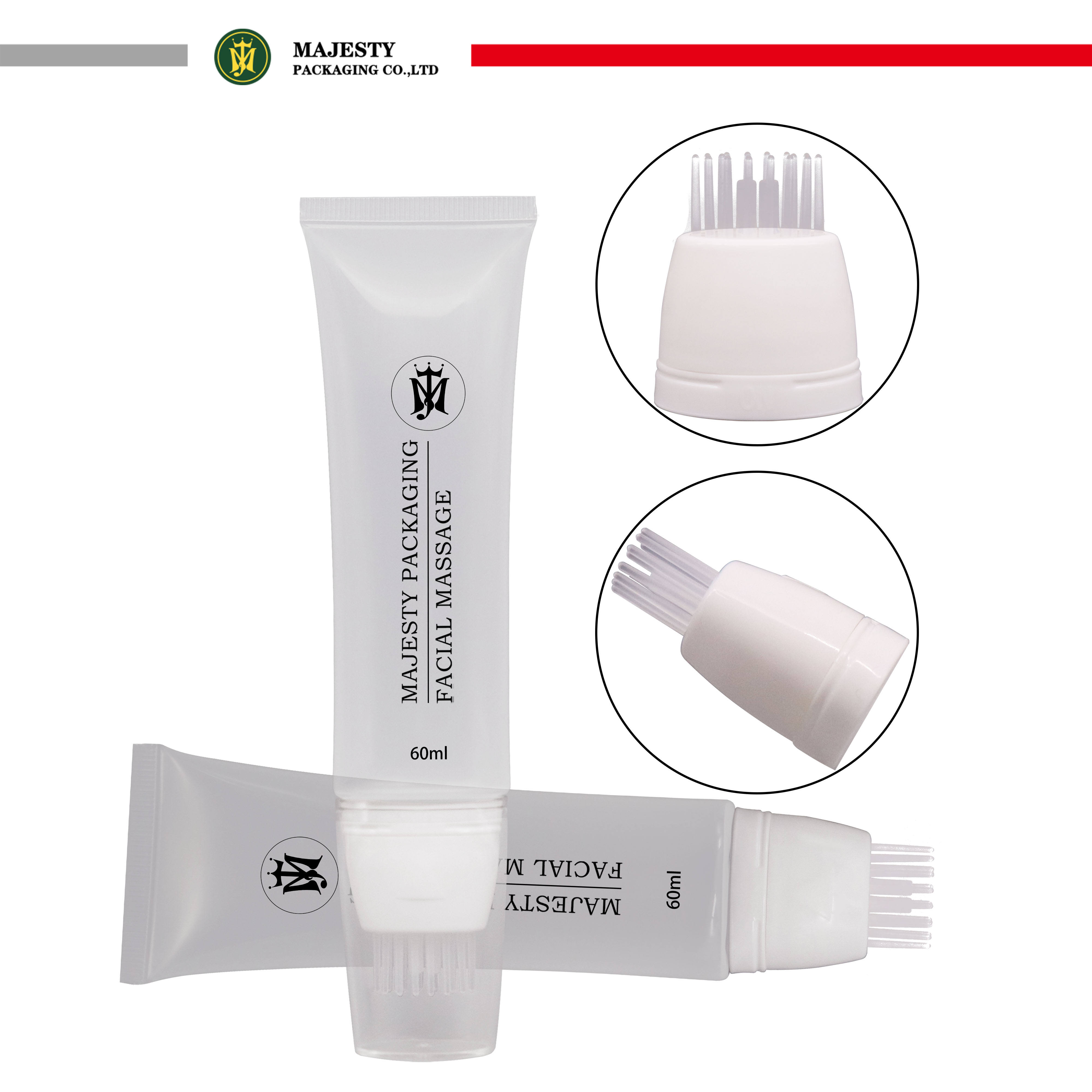 Tube de shampoing vide personnalisé pour teinture capillaire, Tubes transparents à presser pour teinture capillaire, applicateur de brosse en Silicone avec Massage de la tête