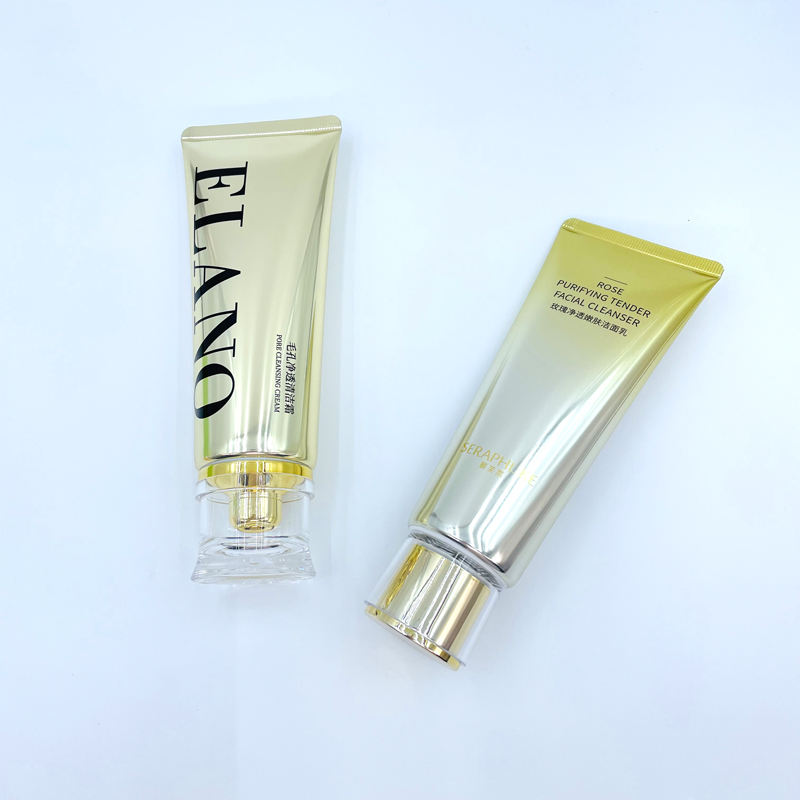 Nettoyant pour le visage PE, crème pour les mains, Tube à presser en plastique souple, bouchon à vis, protection solaire, capuchon en cristal ABS, Tube de lavage du visage, cosmétiques, 100g