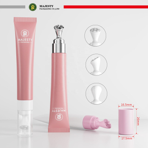 Tube de crème pour les yeux à presser cométique personnalisé, tête en céramique en alliage de Zinc, emballage de tuyau, 10ml, 15ml, 20ml