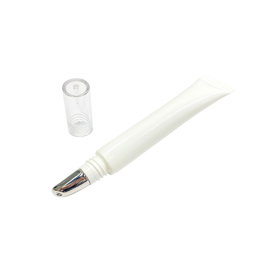 Emballage de Tube de crème pour les yeux en plastique avec applicateur en alliage de Zinc, emballage de soins cosmétiques en plastique, Tube personnalisé de 10ml 15ml 30ml