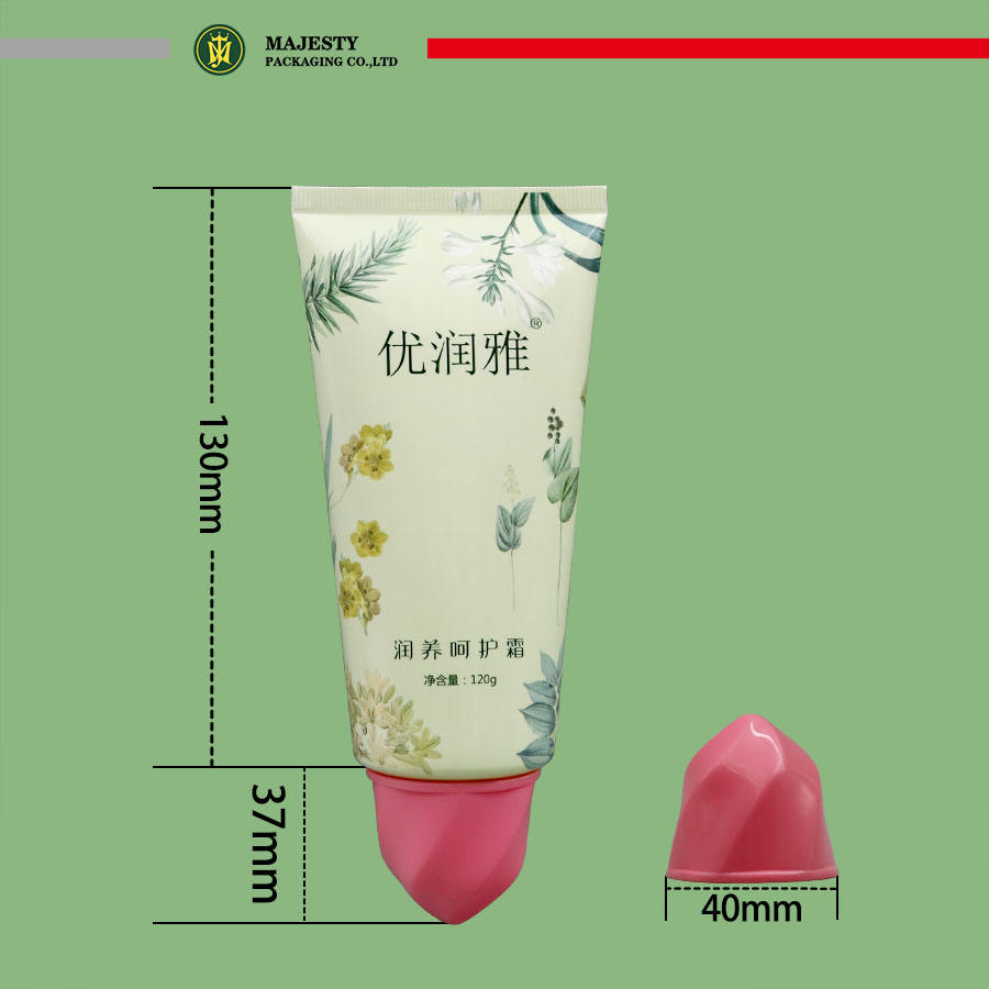 Personnaliser 120g Floral Design PE Squeez Tube Emballage cosmétique en plastique mignon pour la crème pour les mains en forme de fleur et le rouge à lèvres