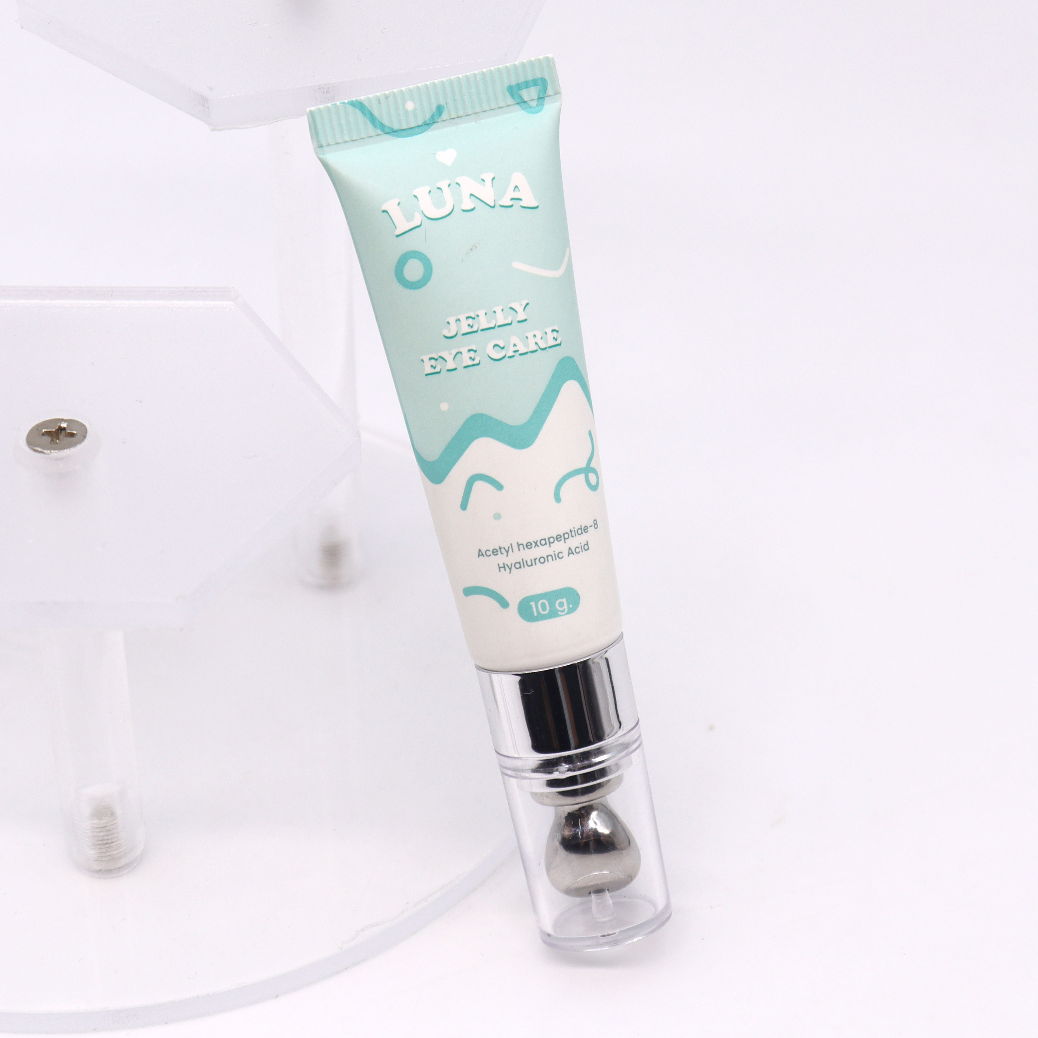 Tube de crème pour les yeux, mignon et Unique, avec applicateur en alliage de Zinc, emballage cosmétique en plastique, Tube de Massage en plastique pour soins oculaires, 10ml-30ml