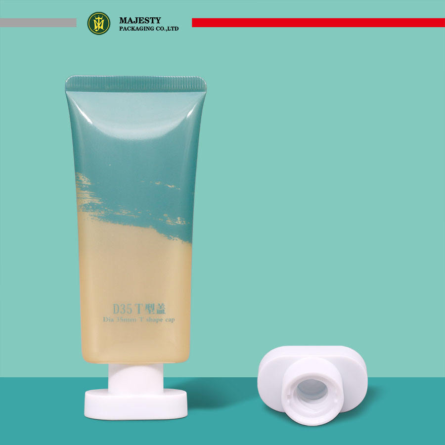 Conteneur cosmétique avec Logo privé, emballage en Tube en plastique, bouchon à vis de forme ovale, Tube à pression souple, impression Offset, manipulation de Surface
