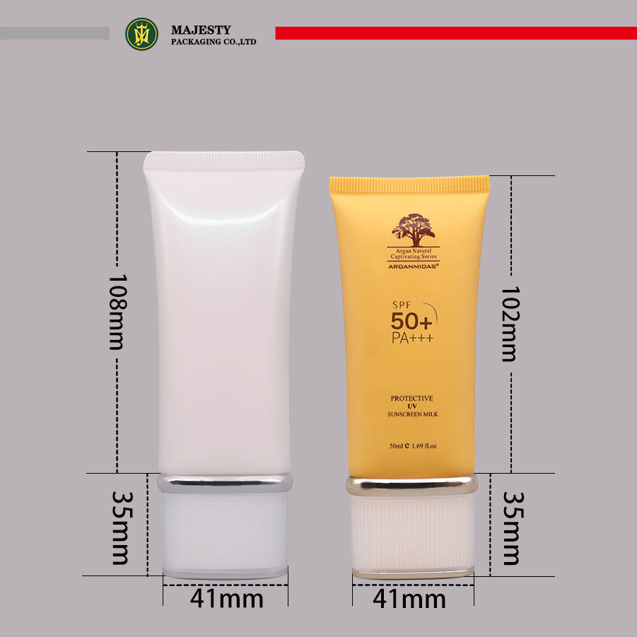 Tube de Gel nettoyant pour soins de la peau, clarifiant les pores en profondeur, double cosmétique, couvercle latéral en acrylique, Tubes en plastique pour protection solaire, 65ml