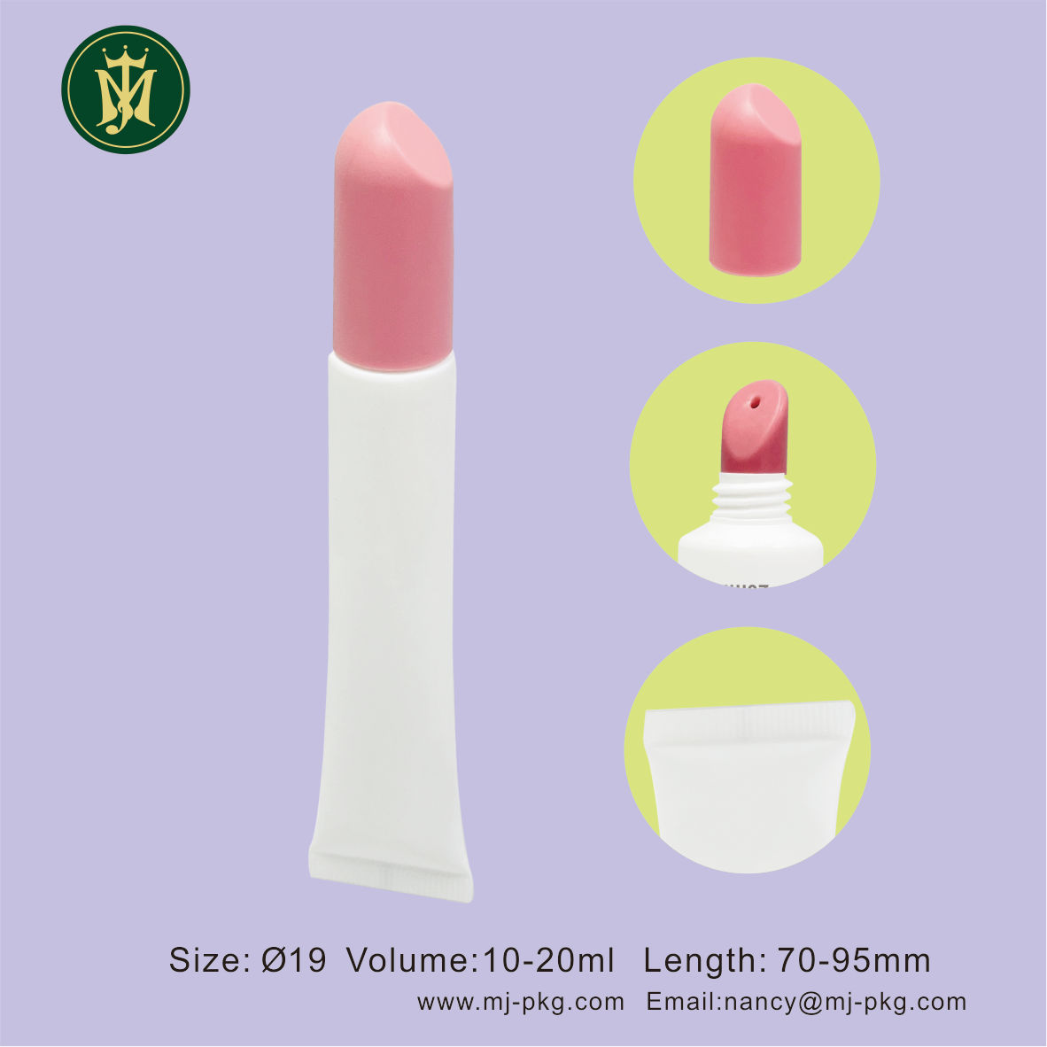 Tube de rouge à lèvres en plastique souple Unique, avec capuchon Unique, capacités de 10ml, 15ml, 30ml, pour emballage de baume à lèvres et de brillant à lèvres