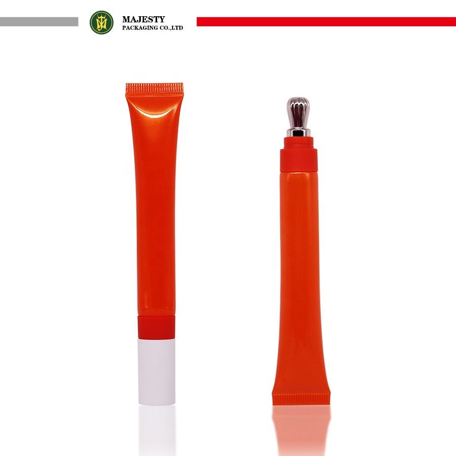 Emballage de Tube cosmétique en plastique vide, Tube de baume à lèvres pour crème pour les yeux, applicateur de Massage en céramique ou en alliage de Zinc, emballage de Tube de soins de la peau