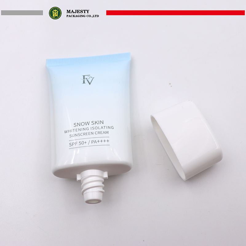 Tubes en plastique PE ovales plats OEM pour 20 ml 30 ml 50 ml, emballage à presser, bouchon à vis, crème solaire cosmétique, fond de teint BB crème
