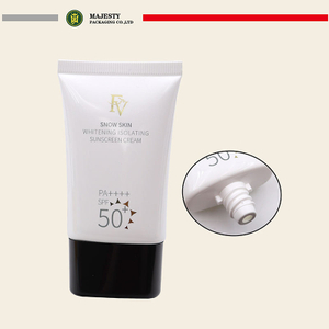 Tubes en plastique PE ovales plats personnalisés de 30 ml et 50 ml pour crème solaire et fond de teint BB avec bouchon à vis, emballage pour cosmétiques