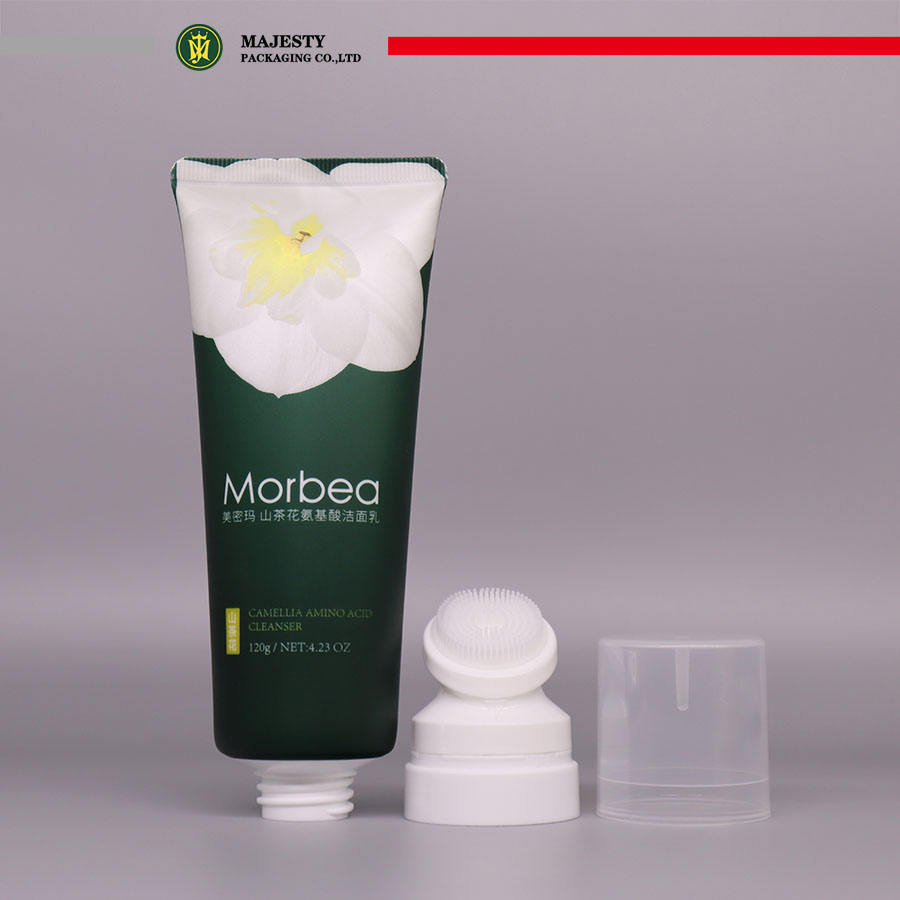 Tube de nettoyage du visage personnalisé, applicateur en Silicone à presser, Tube en plastique, emballage cosmétique, Tube souple de Massage