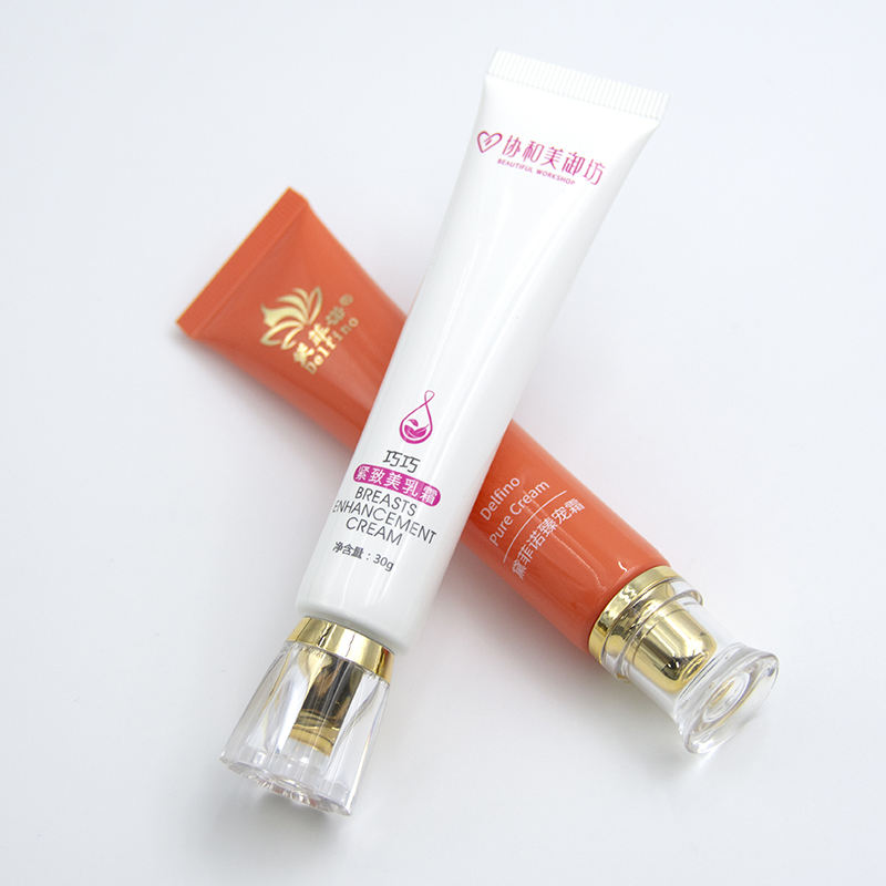 Tube en plastique d'emballage souple personnalisé pour fond de teint BB, crème liquide pour les yeux, pointe de buse longue avec capuchon en acrylique pour crème solaire pour les lèvres