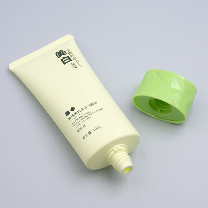 Tube ovale cosmétique OEM100ML-120ML, pour crème pour les yeux, soins de la peau, lavage du visage et protection solaire, Tube à presser avec dessus à vis