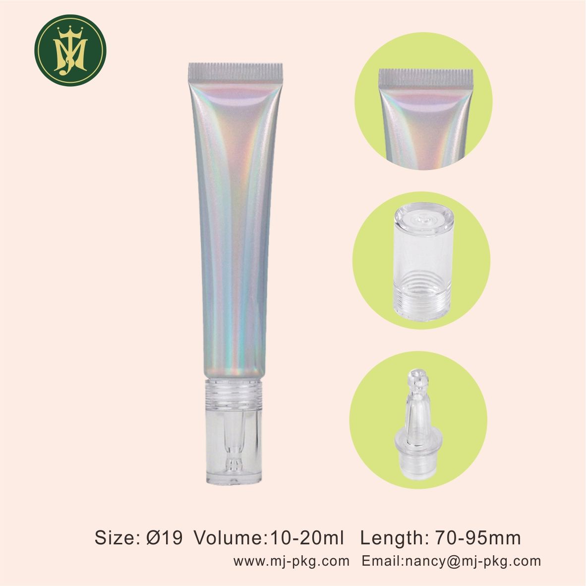 Tube Laser en plastique PE souple à presser, 20ml, 20G, avec embout de buse, emballage, Gel réparateur, cosmétiques pour protection solaire, crème pour les yeux