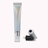Tube en plastique en aluminium souple cosmétique vide de 20 g 20 ml avec capuchon de pompe sans air presser au laser argenté pour l'emballage de crème solaire pour le visage