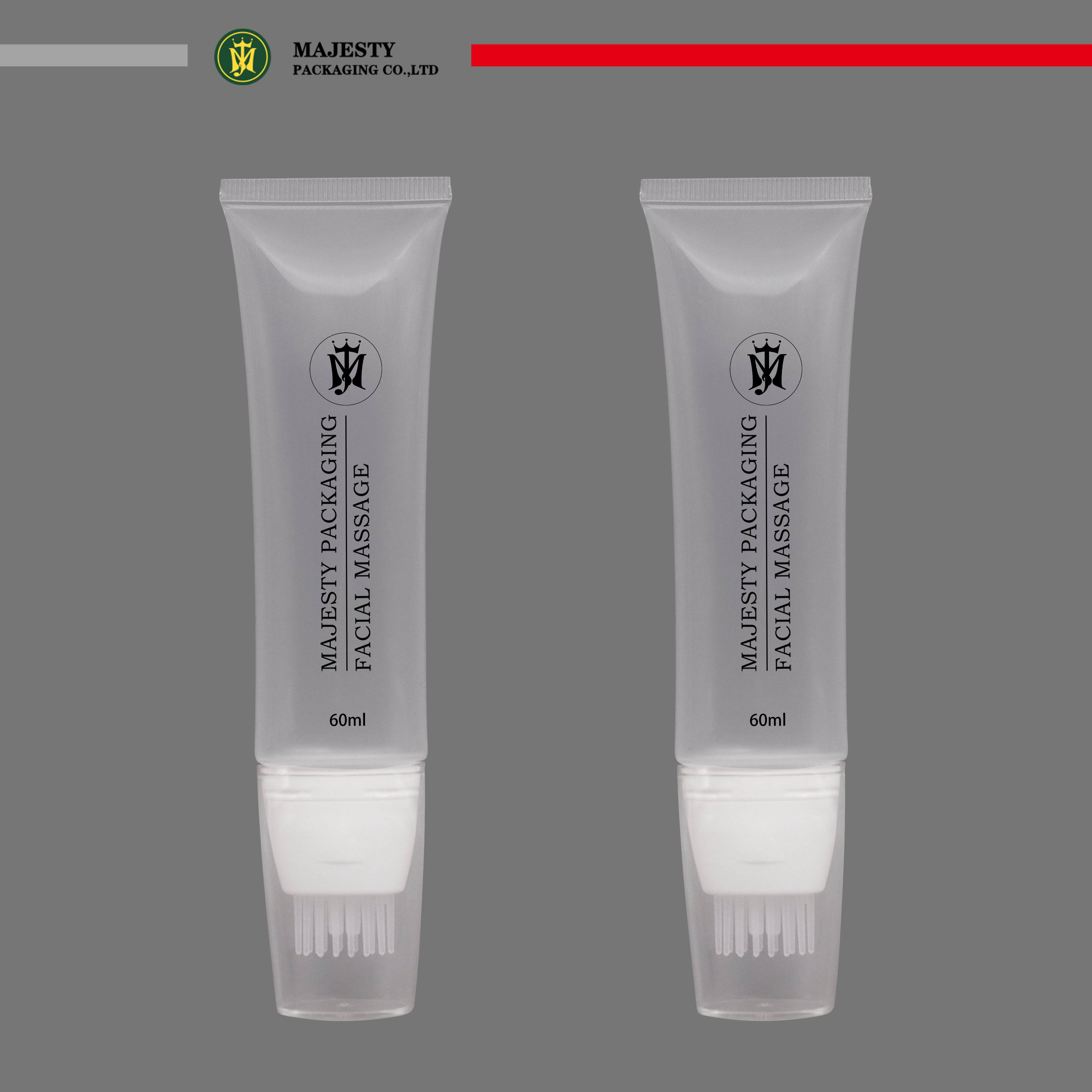 Tube de shampoing vide personnalisé pour teinture capillaire, Tubes transparents à presser pour teinture capillaire, applicateur de brosse en Silicone avec Massage de la tête
