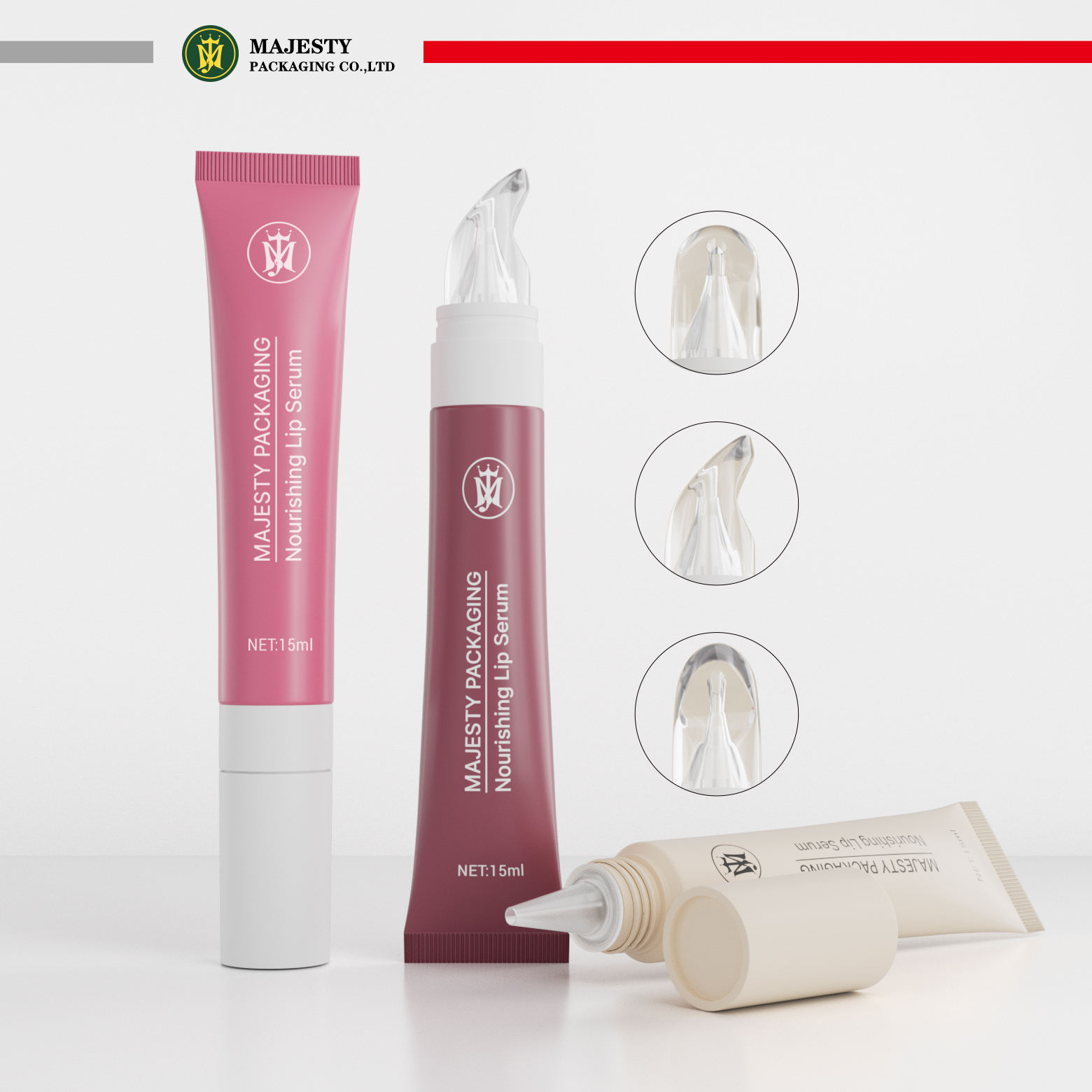 Tubes à presser personnalisés pour brillant à lèvres 10ml 15ml, conteneurs de brillant à lèvres, Tube souple en plastique, Tube de soin des lèvres en plastique personnalisé
