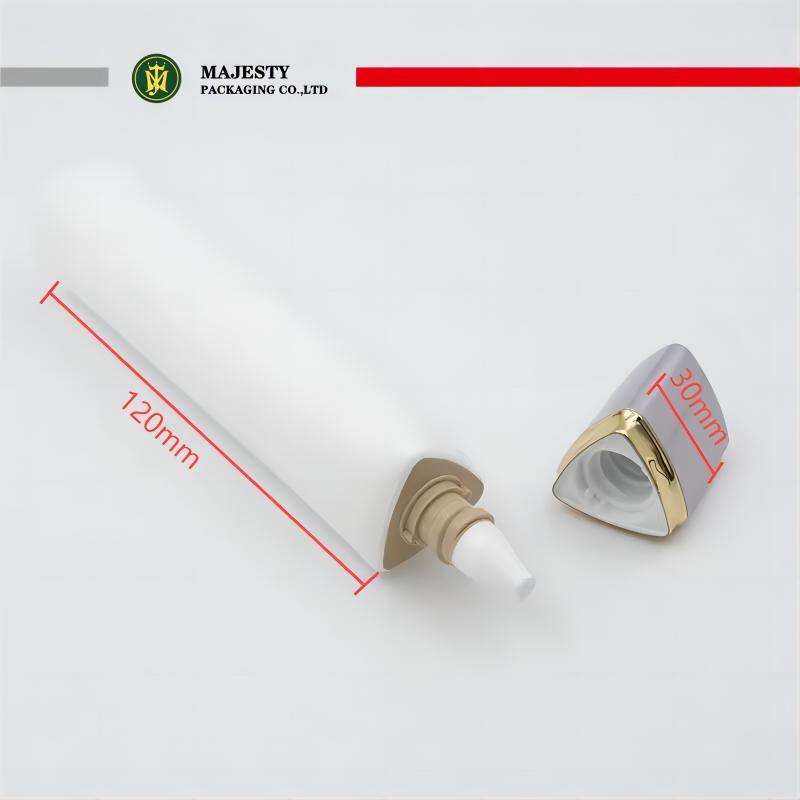 Tube à presser triangulaire avec logo personnalisé, emballage vide de 30mm, crème de lavage du visage, rouge à lèvres, épaisseur de 0.5mm, matériau PP, bouchon à vis, protection solaire