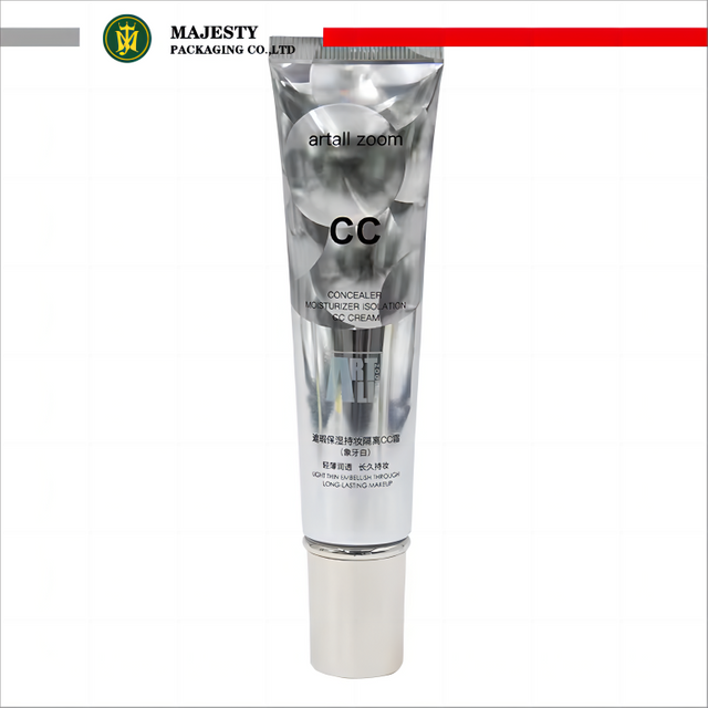 Tube à presser en plastique souple personnalisé de 19mm, matériau ABL, conteneur de crème solaire BB, Tube vide argenté imprimé au Laser, cosmétiques