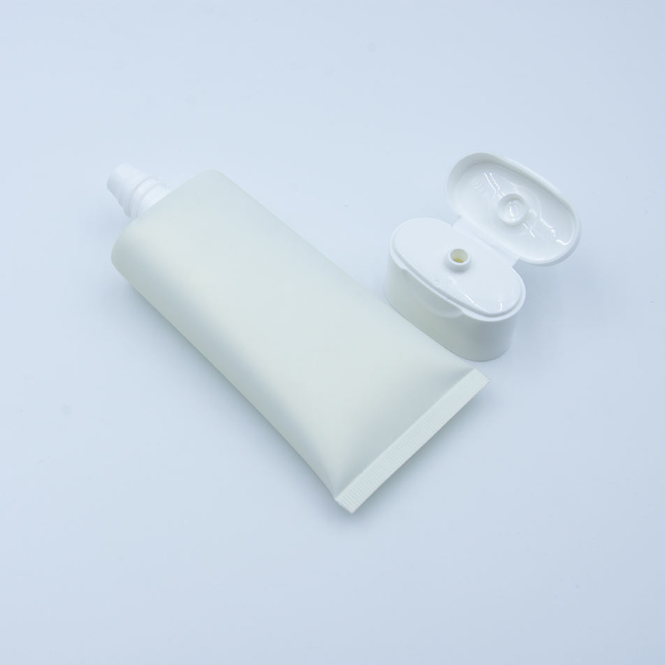 Tube en plastique blanc souple personnalisé pour cosmétiques, vide, couvercle rabattable pour crème pour les yeux, shampoing, crème pour les mains, protection solaire, 60ml, 100ml, 120ml