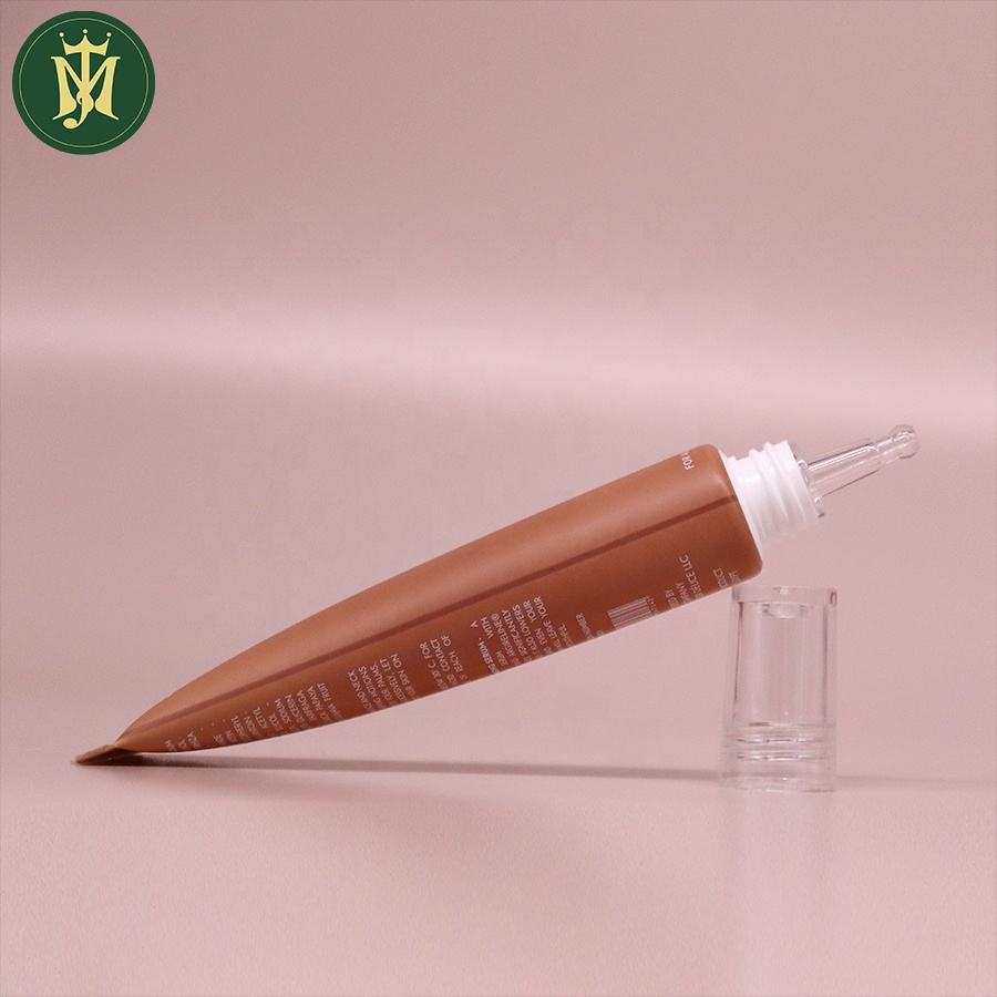 Tubes en plastique PETG transparents personnalisés de 10 à 30ml, avec couvercle anti-goutte à longue bouche, impression Offset pour Essence de crème cosmétique pour les yeux