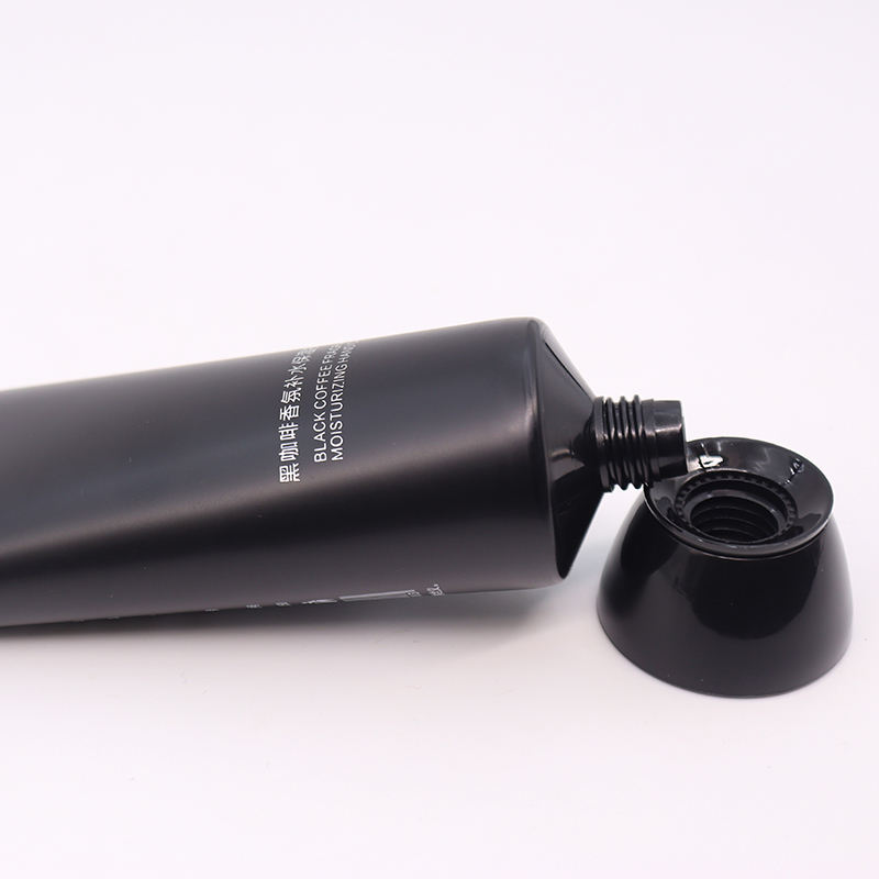 Tube en plastique vide noir OEM 80ml 100ml 120ml, crème pour le visage, Tube nettoyant pour hommes avec bouchon à vis, emballage pour lavage du visage
