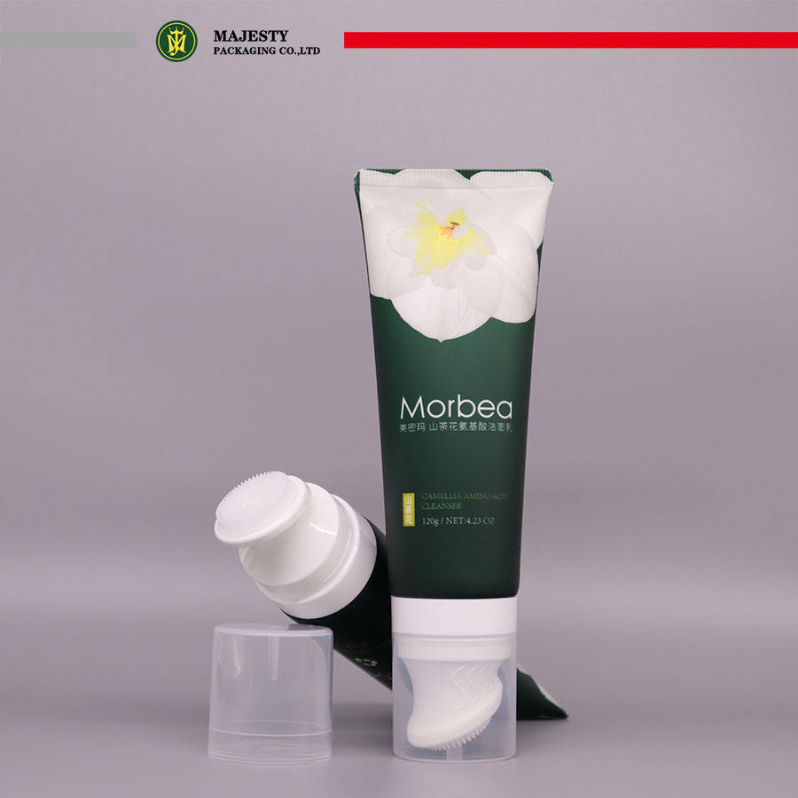Tube de nettoyage du visage personnalisé, applicateur en Silicone à presser, Tube en plastique, emballage cosmétique, Tube souple de Massage