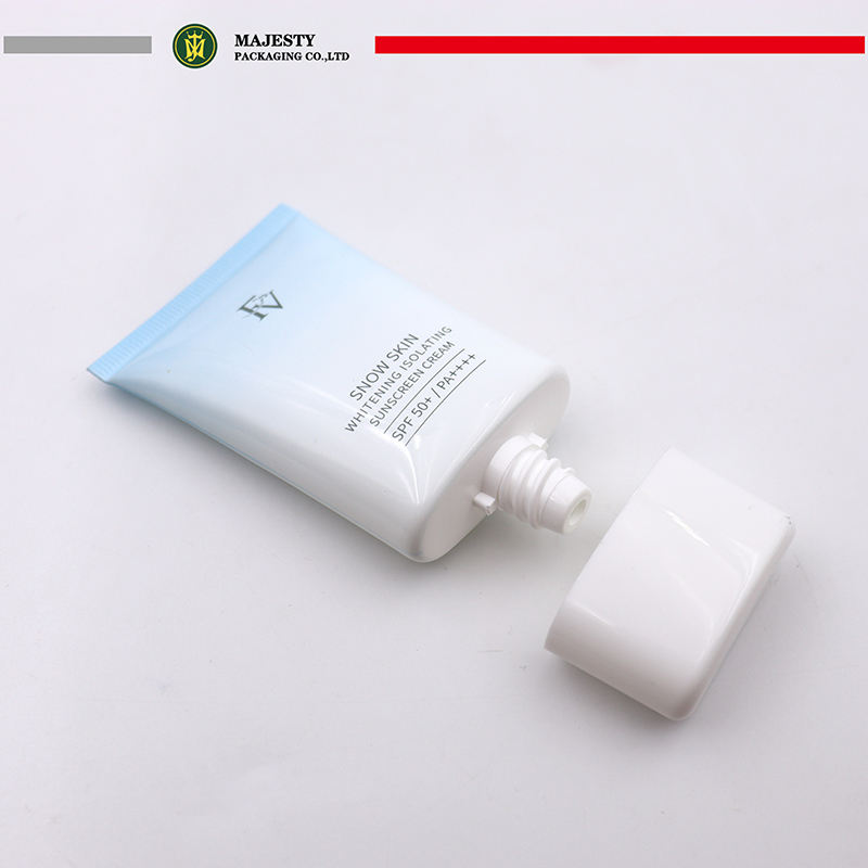 Tubes en plastique PE ovales plats OEM pour 20 ml 30 ml 50 ml, emballage à presser, bouchon à vis, crème solaire cosmétique, fond de teint BB crème