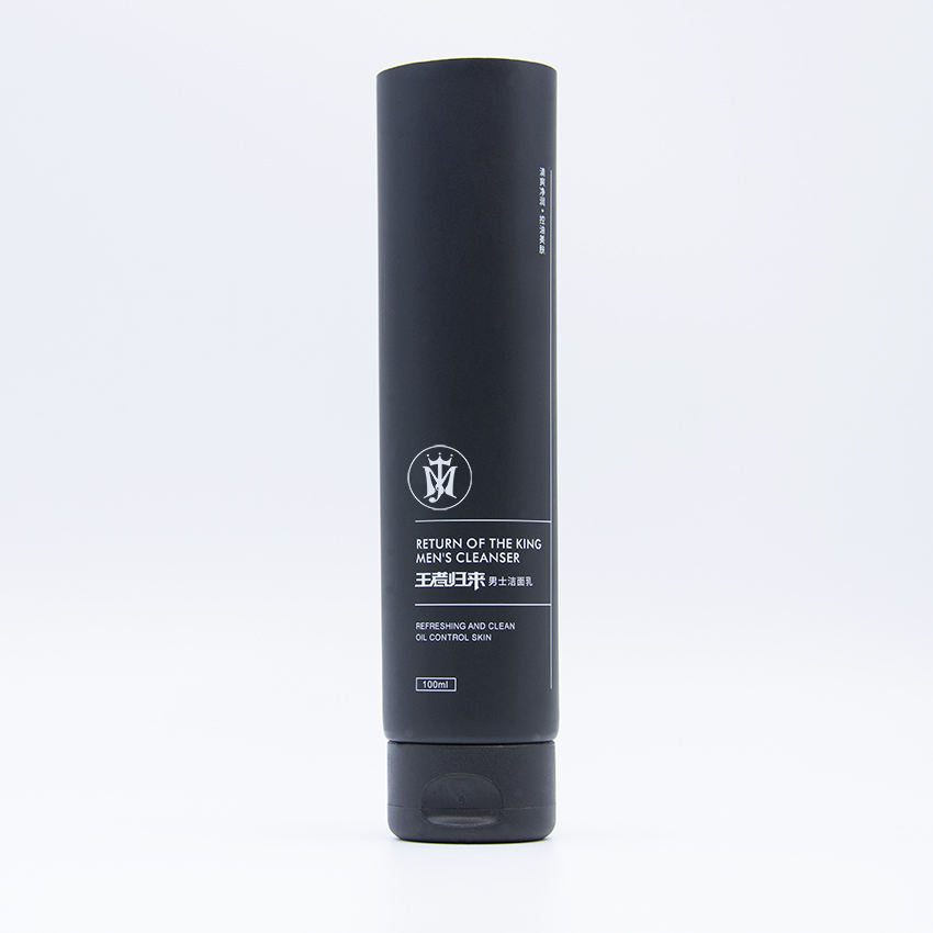 Tube cosmétique en plastique PE noir mat personnalisé 60 ml-100 ml, vente en gros, tubes d'emballage de soins de la peau à couvercle rabattable