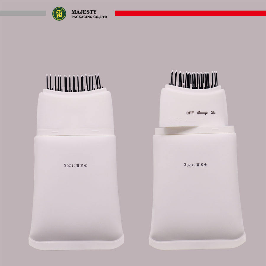 Tube en plastique souple personnalisé, emballage de soins du cuir chevelu pour teinture capillaire avec applicateur de brosse à peigne, Tube à presser personnalisé